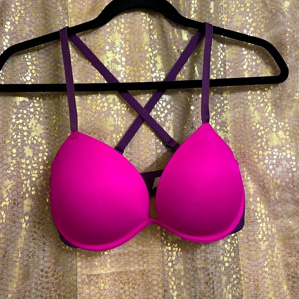 PINK Victoria’s Secret Wear Everywhere super push-up, bright magenta pink, 32DD